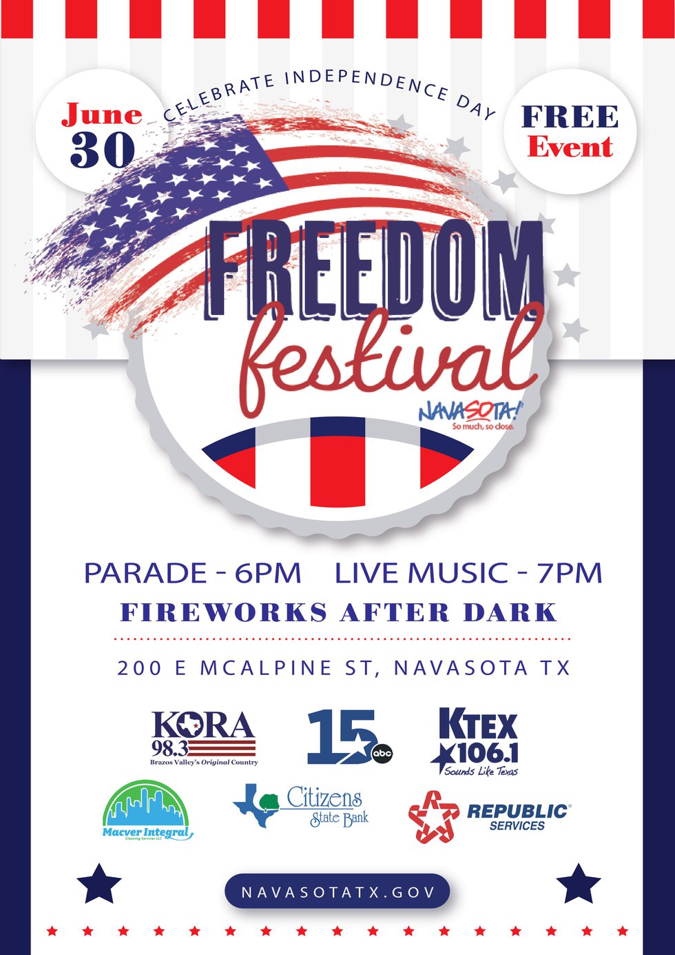 Celebrate Independence Day with the City of Navasota's Freedom Festival